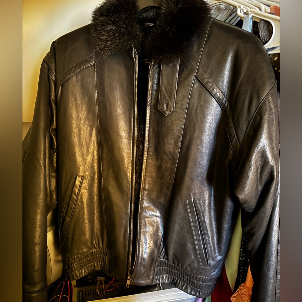 Men’s Vintage Neiman Marcus Leather Jacket - Picture 2 of 4